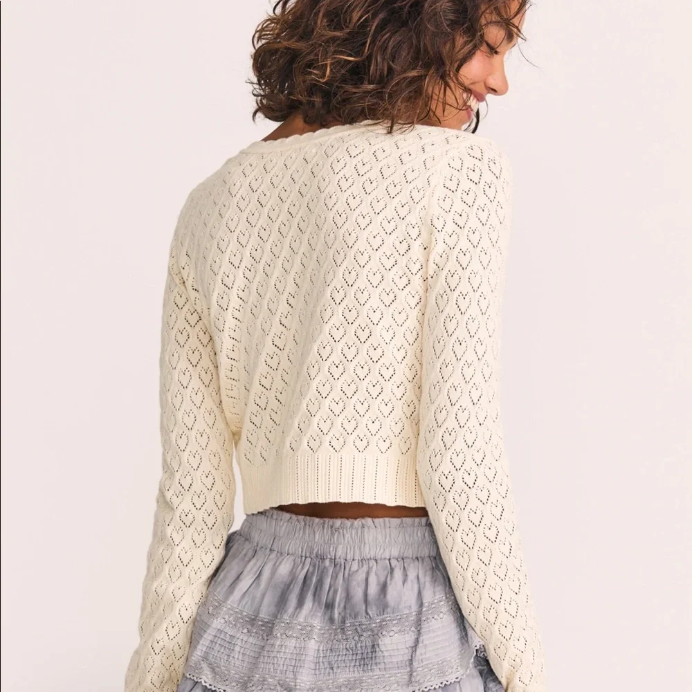 NWT LoveShackFancy Janie Cropped Cardigan - Picture 2 of 5